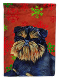 Brussels Griffon Red and Green Snowflakes Holiday Christmas Garden Flag Mailbox Decorative Yard Banner Outside Patio Artwork for Flower Beds, Garden Size, Multicolor