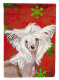 Chinese Crested Red and Green Snowflakes Holiday Christmas Garden Flag Mailbox Decorative Yard Banner Outside Patio Artwork for Flower Beds, Garden Size, Multicolor