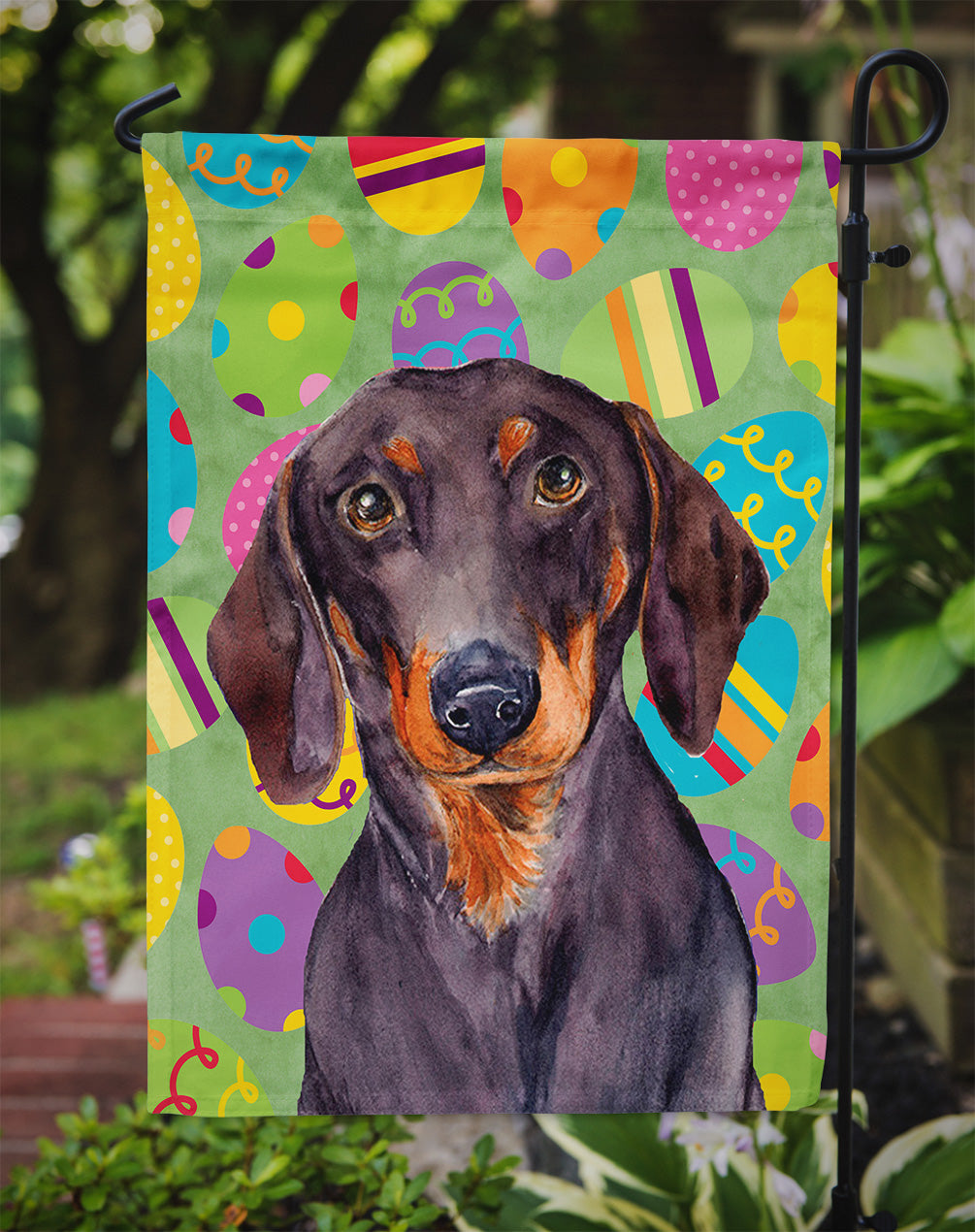 Dachshund Easter Eggtravaganza Garden Flag Mailbox Decorative Yard Banner Outside Patio Artwork for Flower Beds, Garden Size, Multicolor