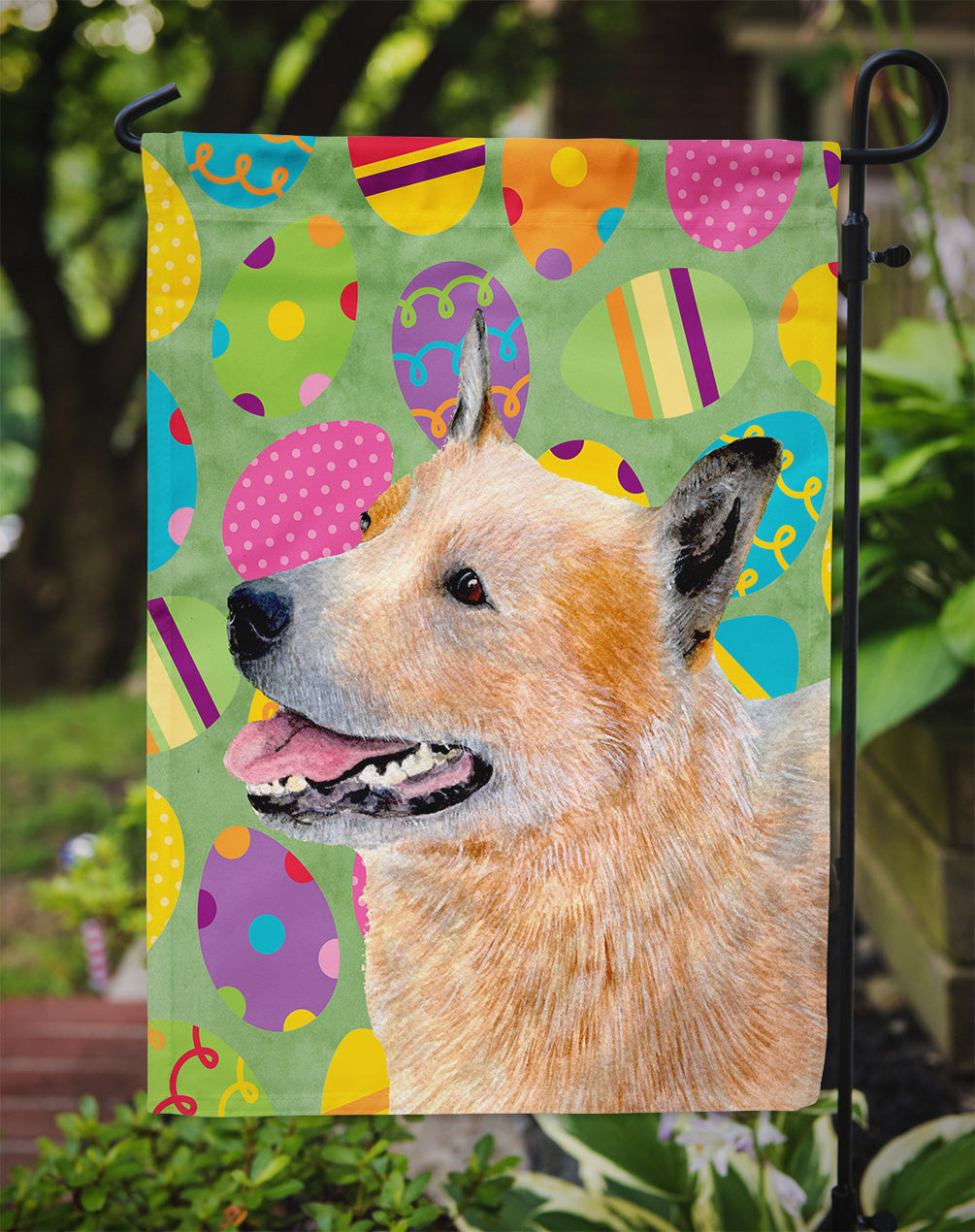 Australian Cattle Dog Easter Eggtravaganza Garden Flag Mailbox Decorative Yard Banner Outside Patio Artwork for Flower Beds, Garden Size, Multicolor
