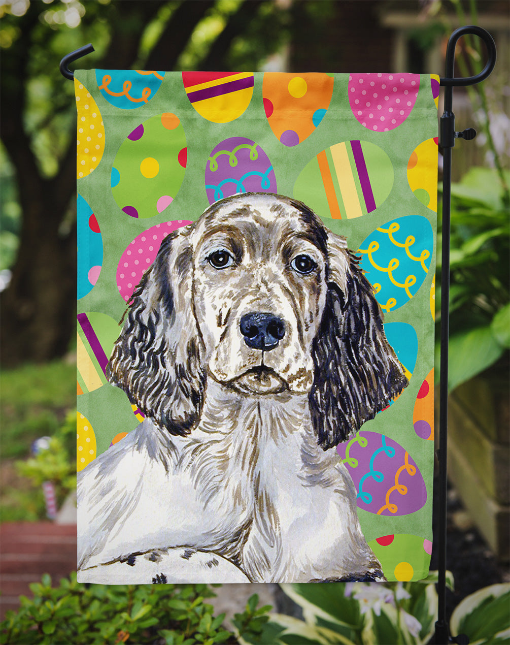 English Setter Easter Eggtravaganza Garden Flag Mailbox Decorative Yard Banner Outside Patio Artwork for Flower Beds, Garden Size, Multicolor