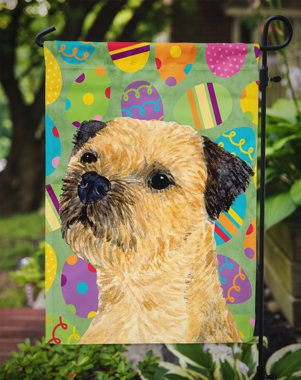 Border Terrier Easter Eggtravaganza Garden Flag Mailbox Decorative Yard Banner Outside Patio Artwork for Flower Beds, Garden Size, Multicolor