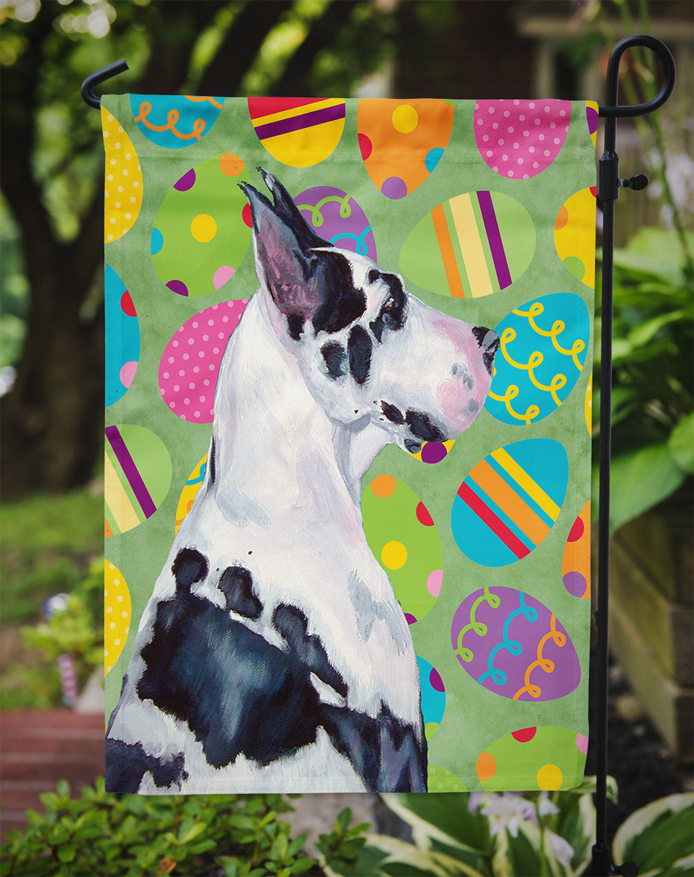 Great Dane Easter Eggtravaganza Garden Flag Mailbox Decorative Yard Banner Outside Patio Artwork for Flower Beds, Garden Size, Multicolor