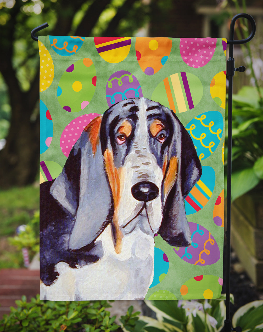 Basset Hound Easter Eggtravaganza Garden Flag Mailbox Decorative Yard Banner Outside Patio Artwork for Flower Beds, Garden Size, Multicolor