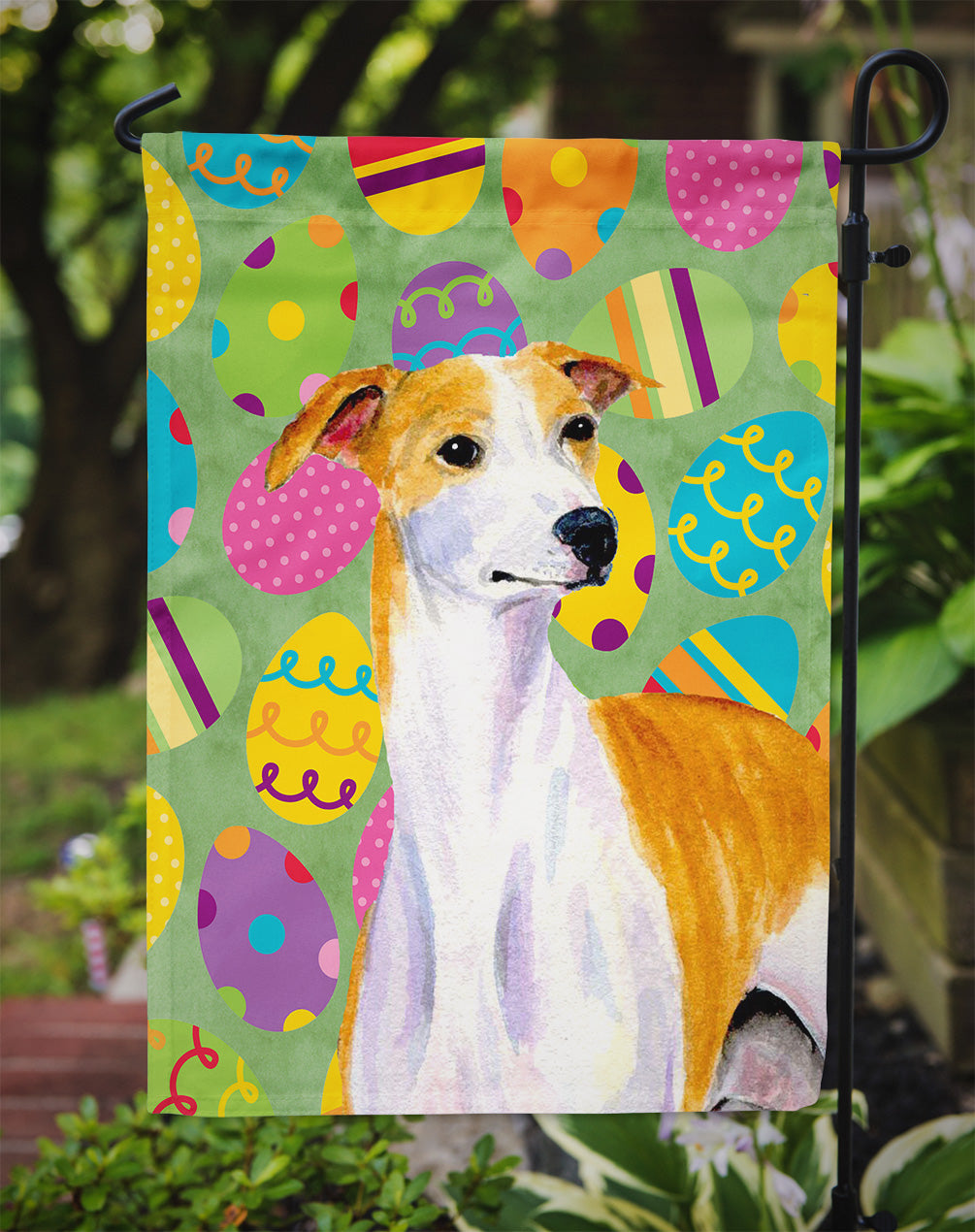 Whippet Easter Eggtravaganza Garden Flag Mailbox Decorative Yard Banner Outside Patio Artwork for Flower Beds, Garden Size, Multicolor