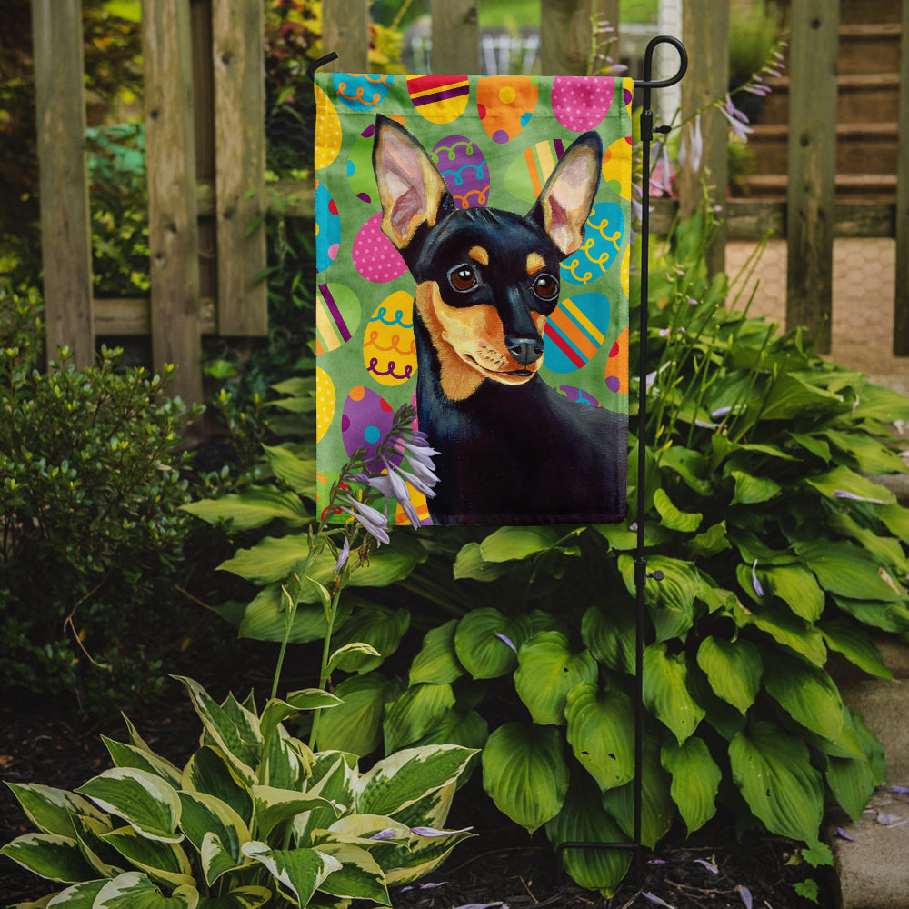 Min Pin Easter Eggtravaganza Garden Flag Mailbox Decorative Yard Banner Outside Patio Artwork for Flower Beds, Garden Size, Multicolor