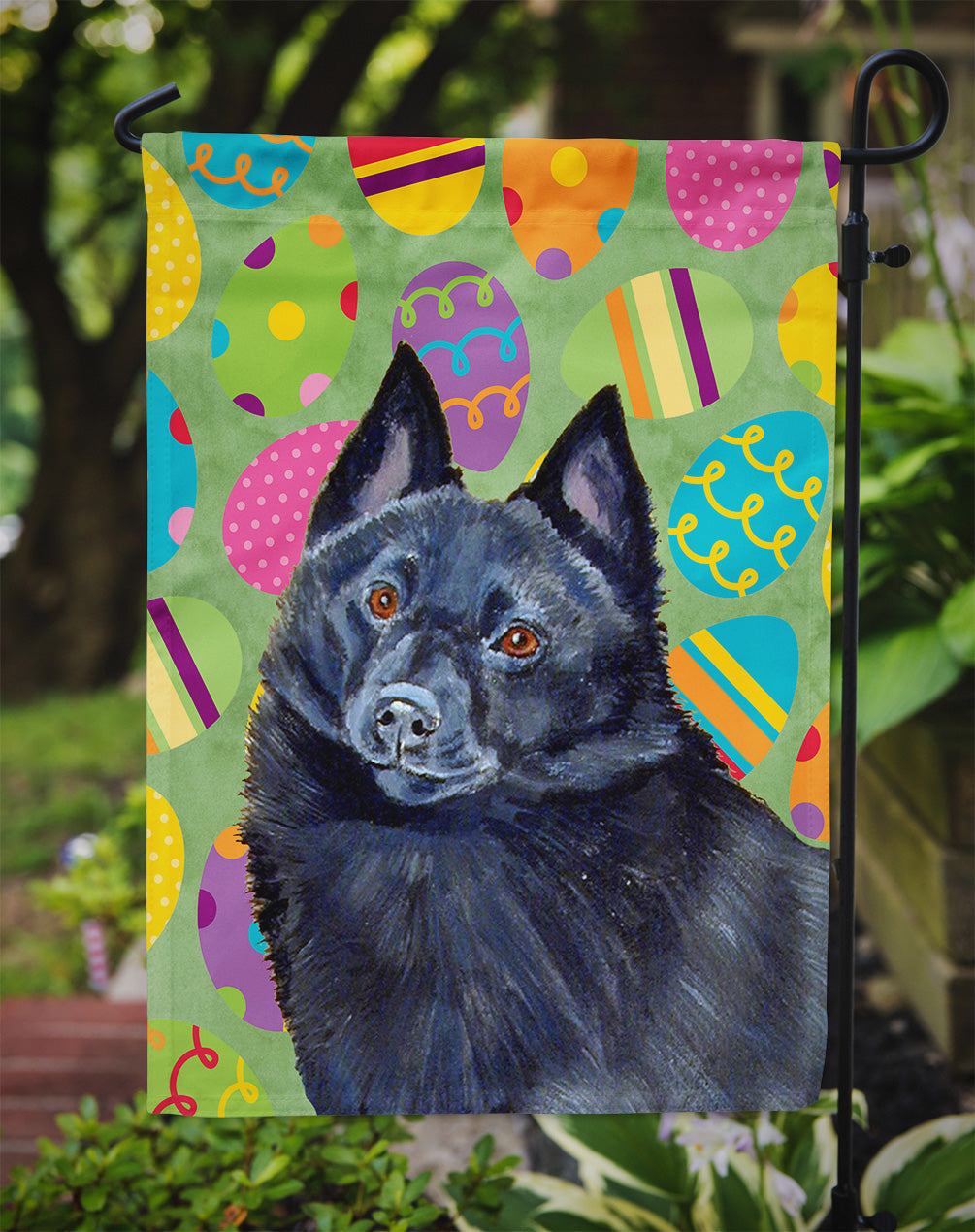 Schipperke Easter Eggtravaganza Garden Flag Mailbox Decorative Yard Banner Outside Patio Artwork for Flower Beds, Garden Size, Multicolor