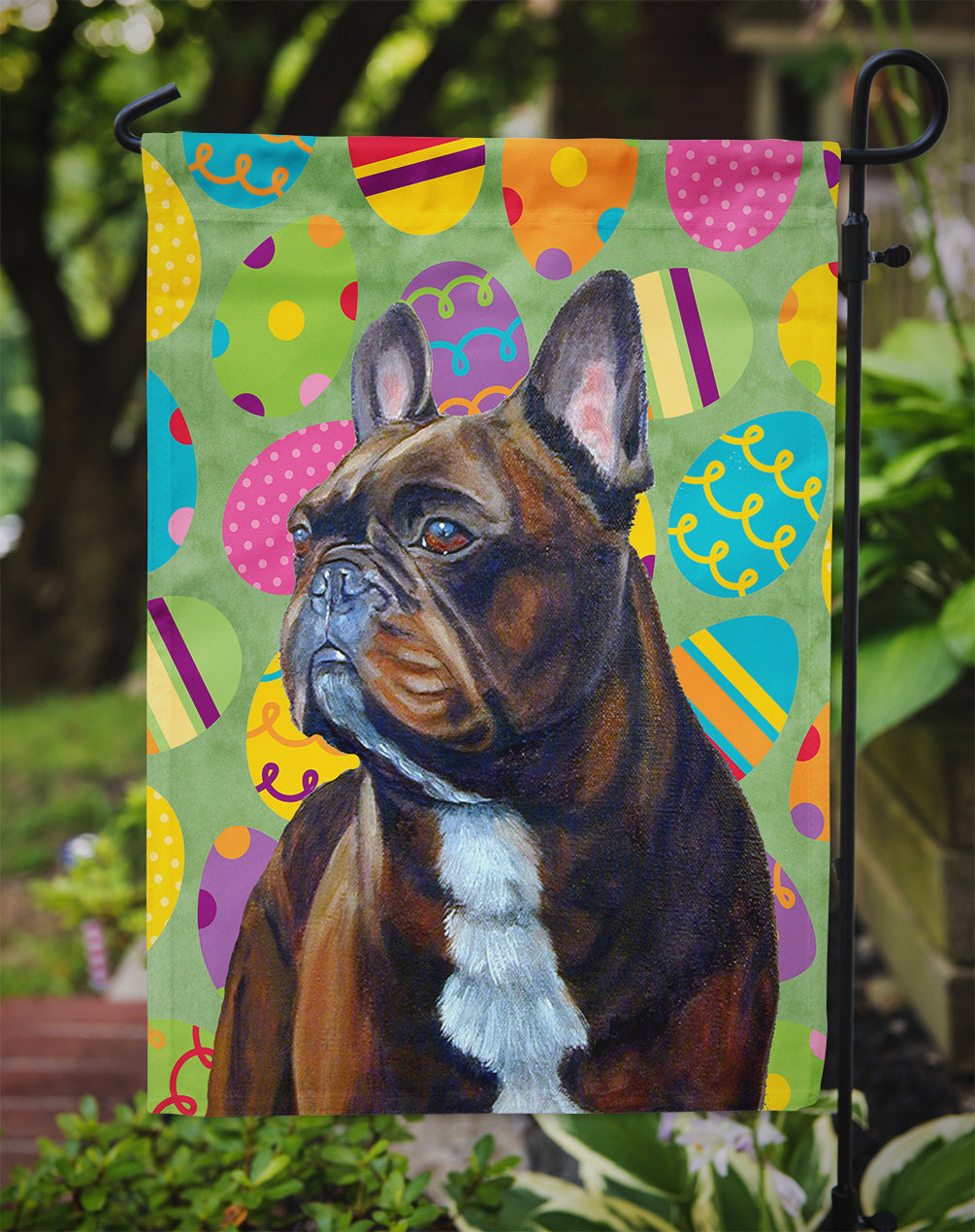 French Bulldog Easter Eggtravaganza Garden Flag Mailbox Decorative Yard Banner Outside Patio Artwork for Flower Beds, Garden Size, Multicolor