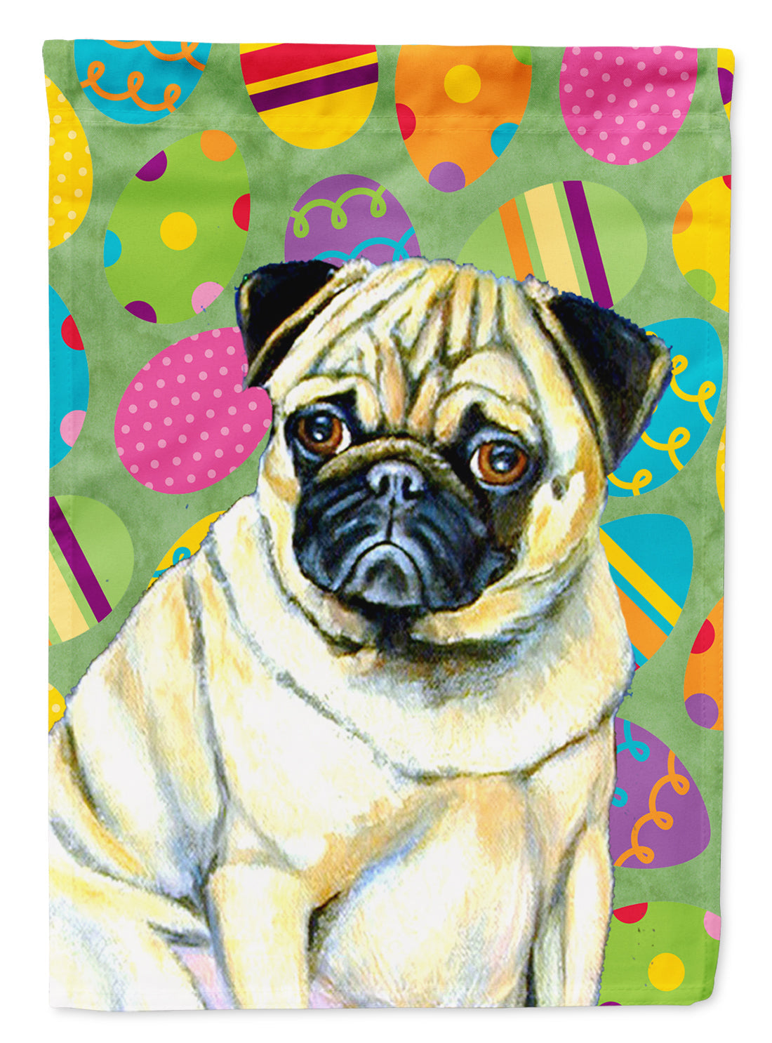 Pug Easter Eggtravaganza Garden Flag Mailbox Decorative Yard Banner Outside Patio Artwork for Flower Beds, Garden Size, Multicolor