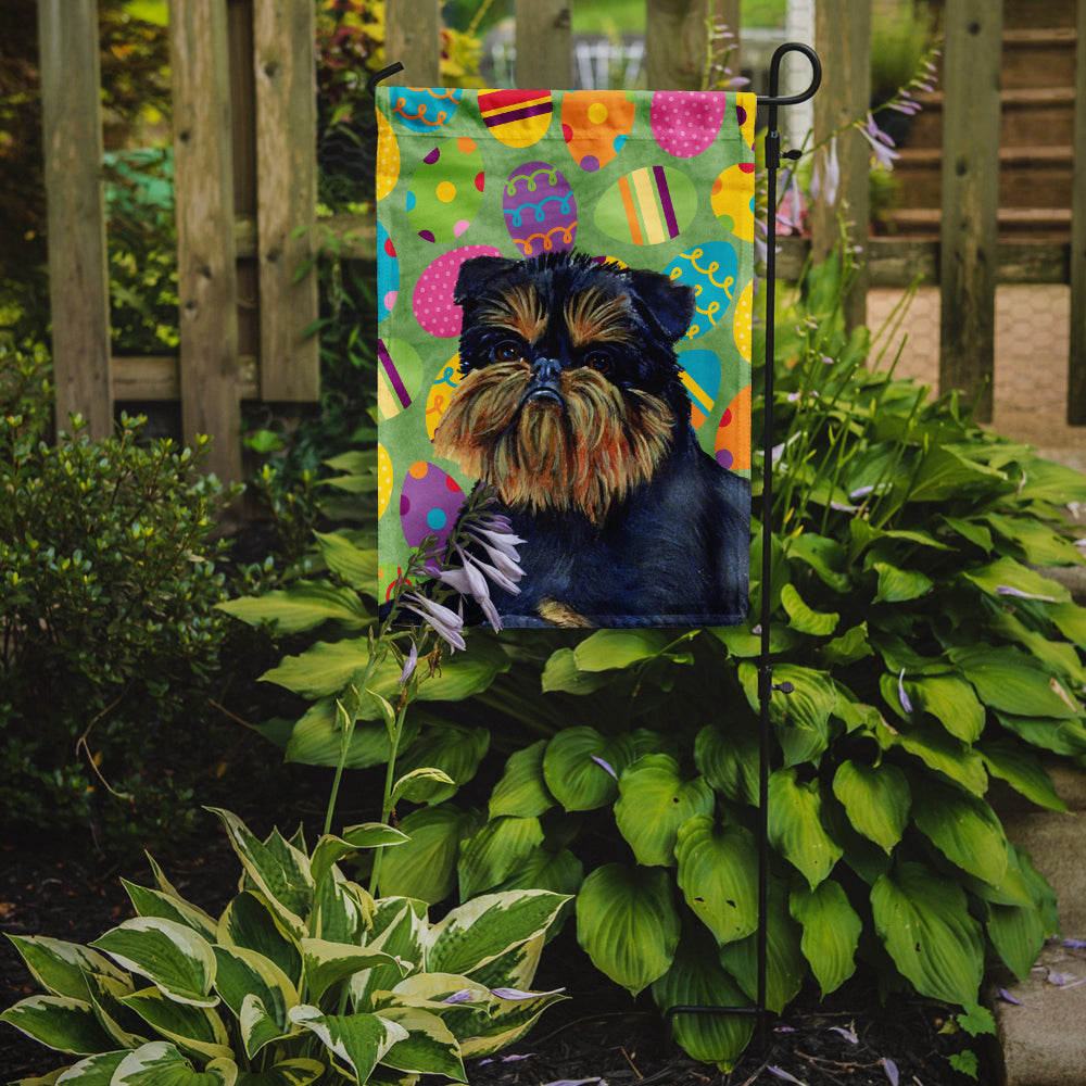 Brussels Griffon Easter Eggtravaganza Garden Flag Mailbox Decorative Yard Banner Outside Patio Artwork for Flower Beds, Garden Size, Multicolor