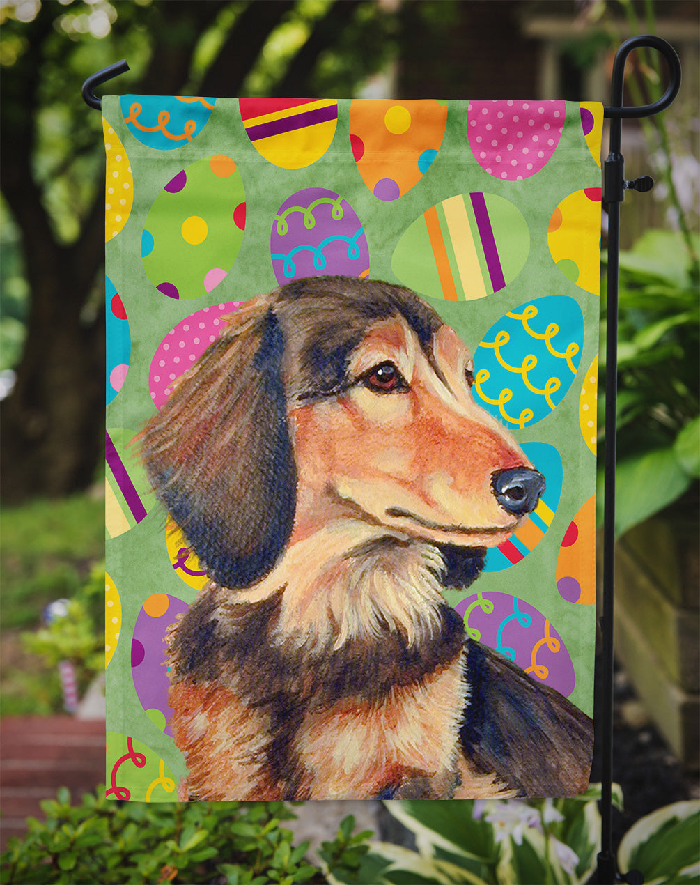 Dachshund Easter Eggtravaganza Garden Flag Mailbox Decorative Yard Banner Outside Patio Artwork for Flower Beds, Garden Size, Multicolor