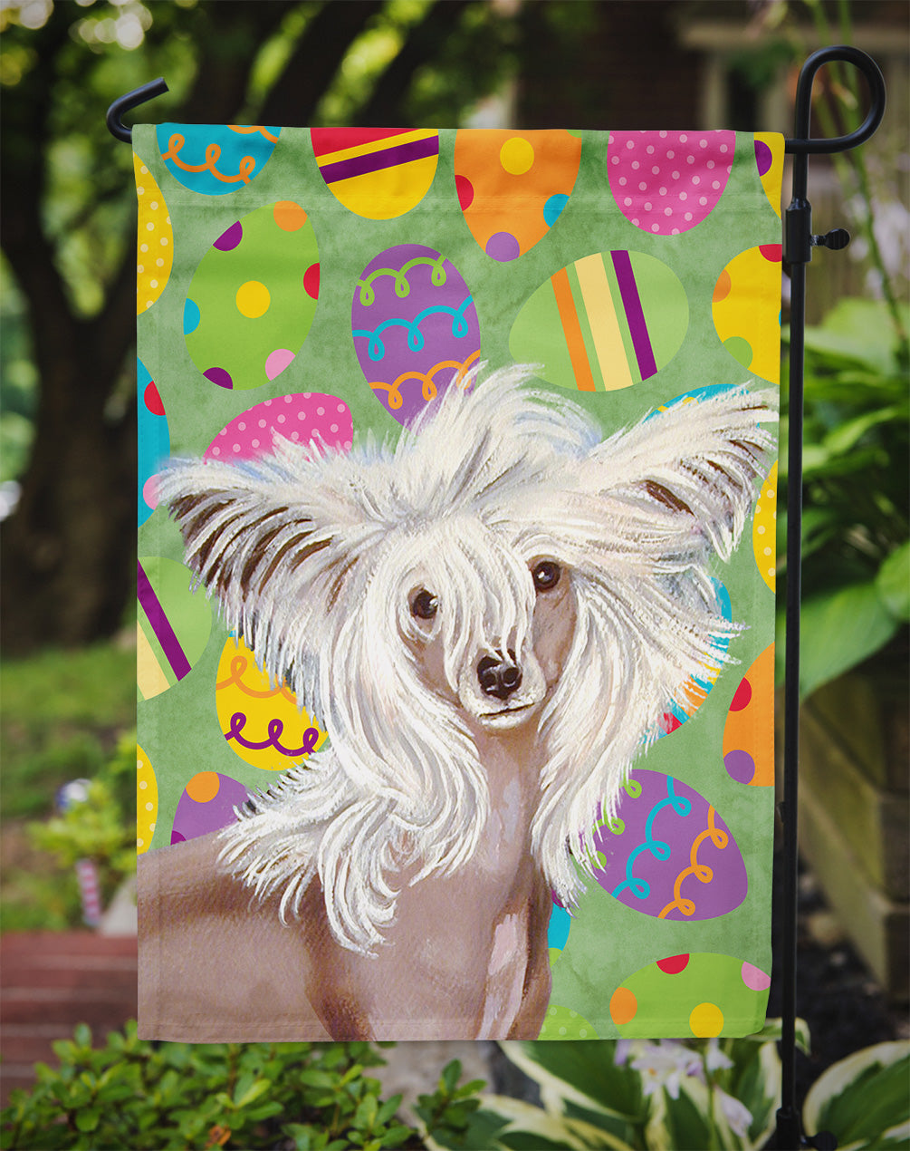 Chinese Crested Easter Eggtravaganza Garden Flag Mailbox Decorative Yard Banner Outside Patio Artwork for Flower Beds, Garden Size, Multicolor