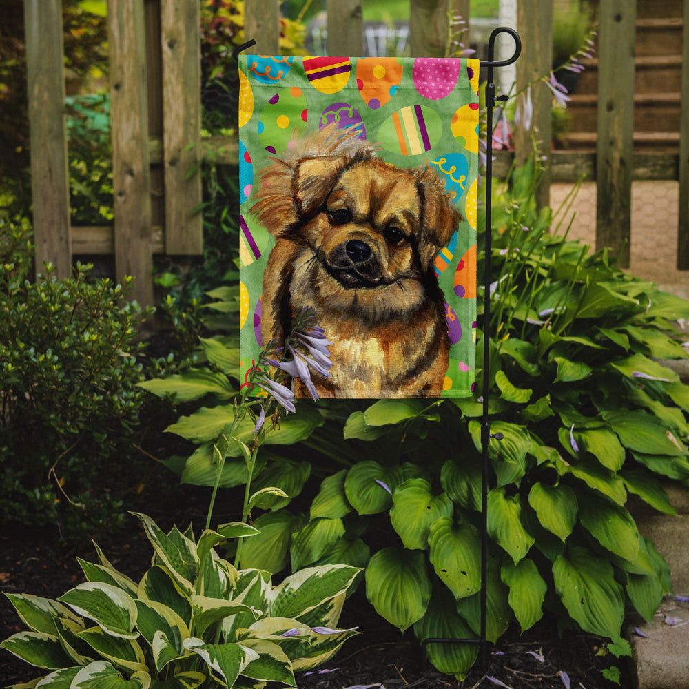 Tibetan Spaniel Easter Eggtravaganza Garden Flag Mailbox Decorative Yard Banner Outside Patio Artwork for Flower Beds, Garden Size, Multicolor