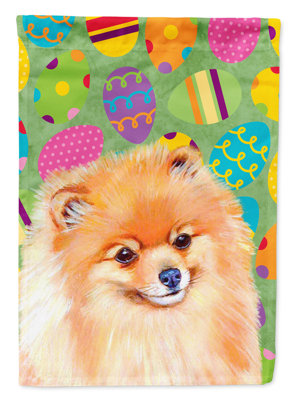 Pomeranian Easter Eggtravaganza Garden Flag Mailbox Decorative Yard Banner Outside Patio Artwork for Flower Beds, Garden Size, Multicolor