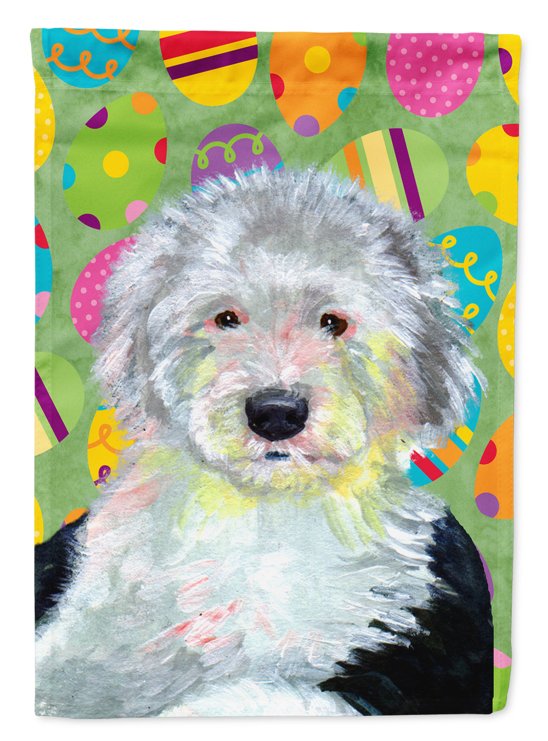 Old English Sheepdog Easter Eggtravaganza Garden Flag Mailbox Decorative Yard Banner Outside Patio Artwork for Flower Beds, Garden Size, Multicolor