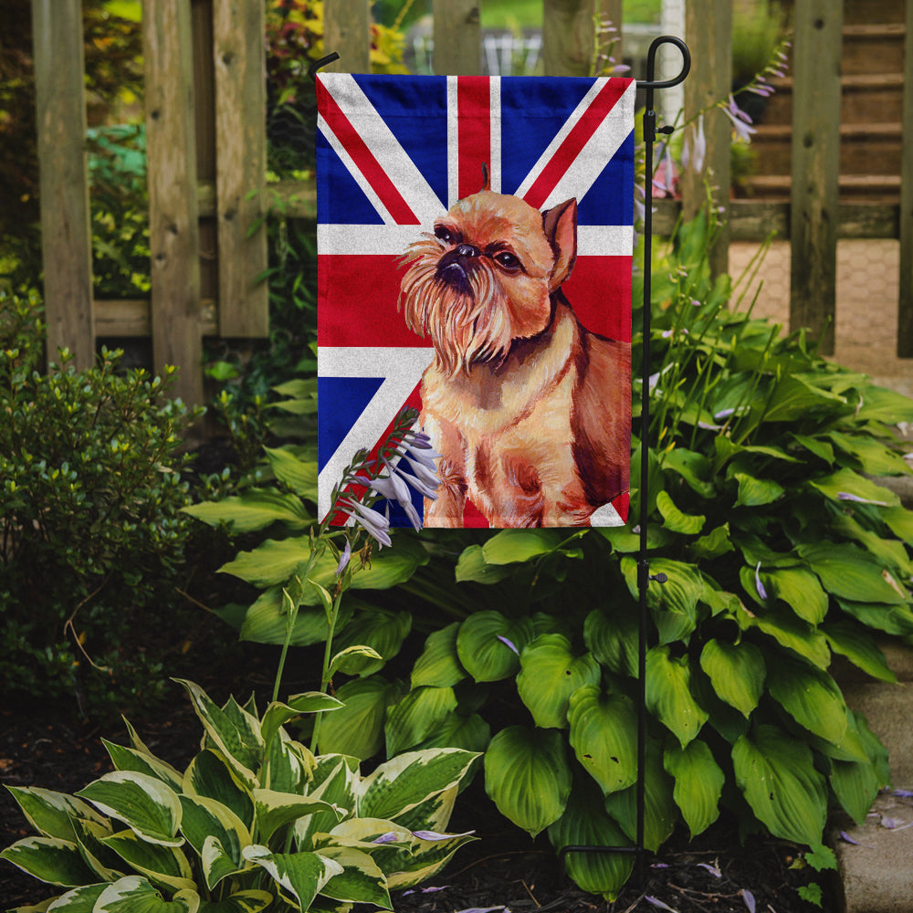 Brussels Griffon with English Union Jack British Flag Garden Flag Mailbox Decorative Yard Banner Outside Patio Artwork for Flower Beds, Garden Size, Multicolor