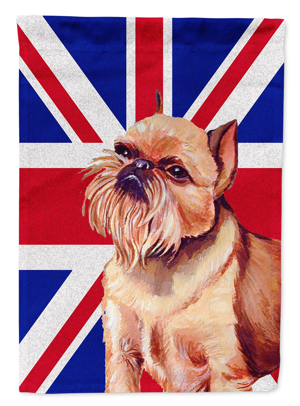 Brussels Griffon with English Union Jack British Flag Garden Flag Mailbox Decorative Yard Banner Outside Patio Artwork for Flower Beds, Garden Size, Multicolor