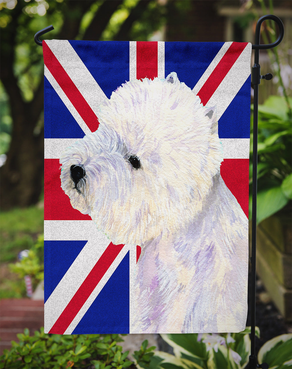 Westie with English Union Jack British Flag Garden Flag Mailbox Decorative Yard Banner Outside Patio Artwork for Flower Beds, Garden Size, Multicolor