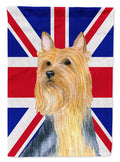 Silky Terrier with English Union Jack British Flag Garden Flag Mailbox Decorative Yard Banner Outside Patio Artwork for Flower Beds, Garden Size, Multicolor