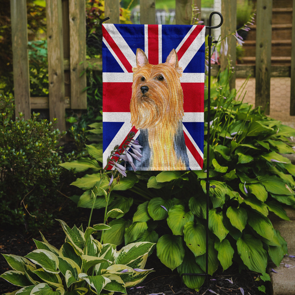 Silky Terrier with English Union Jack British Flag Garden Flag Mailbox Decorative Yard Banner Outside Patio Artwork for Flower Beds, Garden Size, Multicolor
