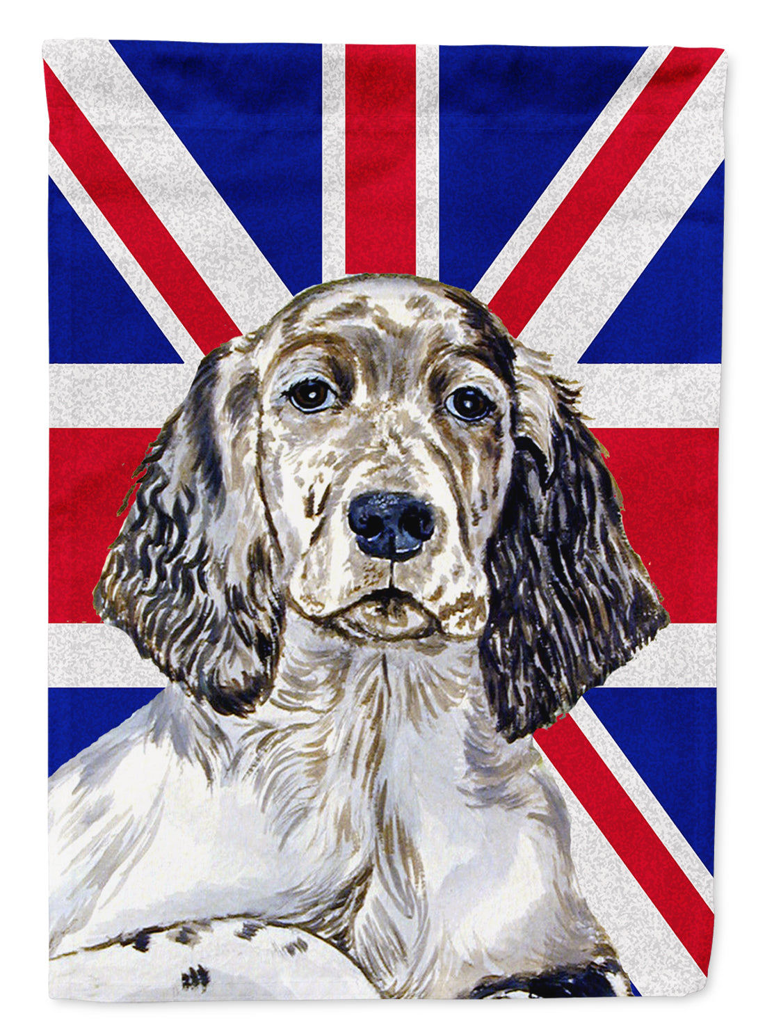 English Setter with English Union Jack British Flag Garden Flag Mailbox Decorative Yard Banner Outside Patio Artwork for Flower Beds, Garden Size, Multicolor