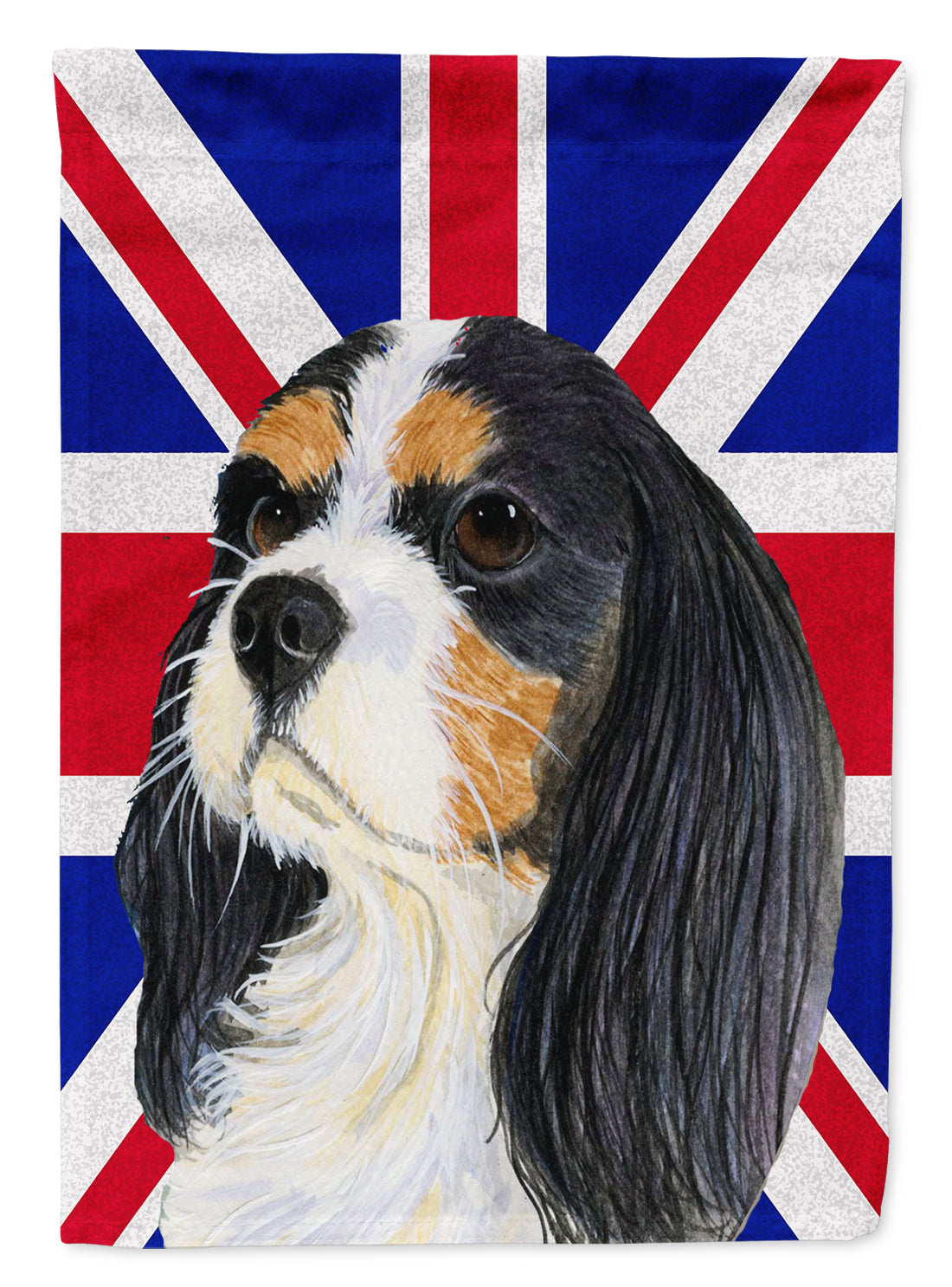 Cavalier Spaniel with English Union Jack British Flag Garden Flag Mailbox Decorative Yard Banner Outside Patio Artwork for Flower Beds, Garden Size, Multicolor