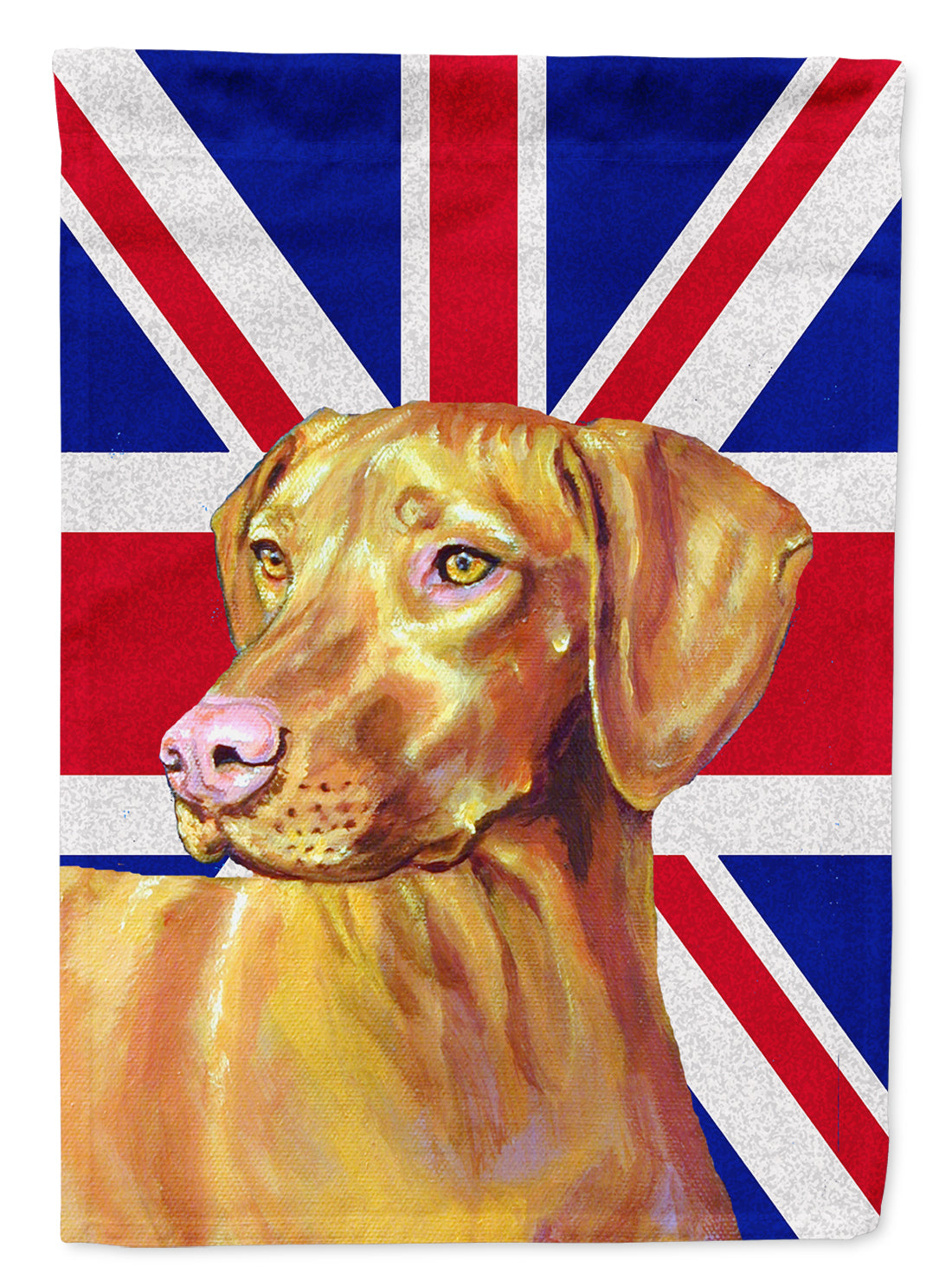 Vizsla with English Union Jack British Flag Garden Flag Mailbox Decorative Yard Banner Outside Patio Artwork for Flower Beds, Garden Size, Multicolor