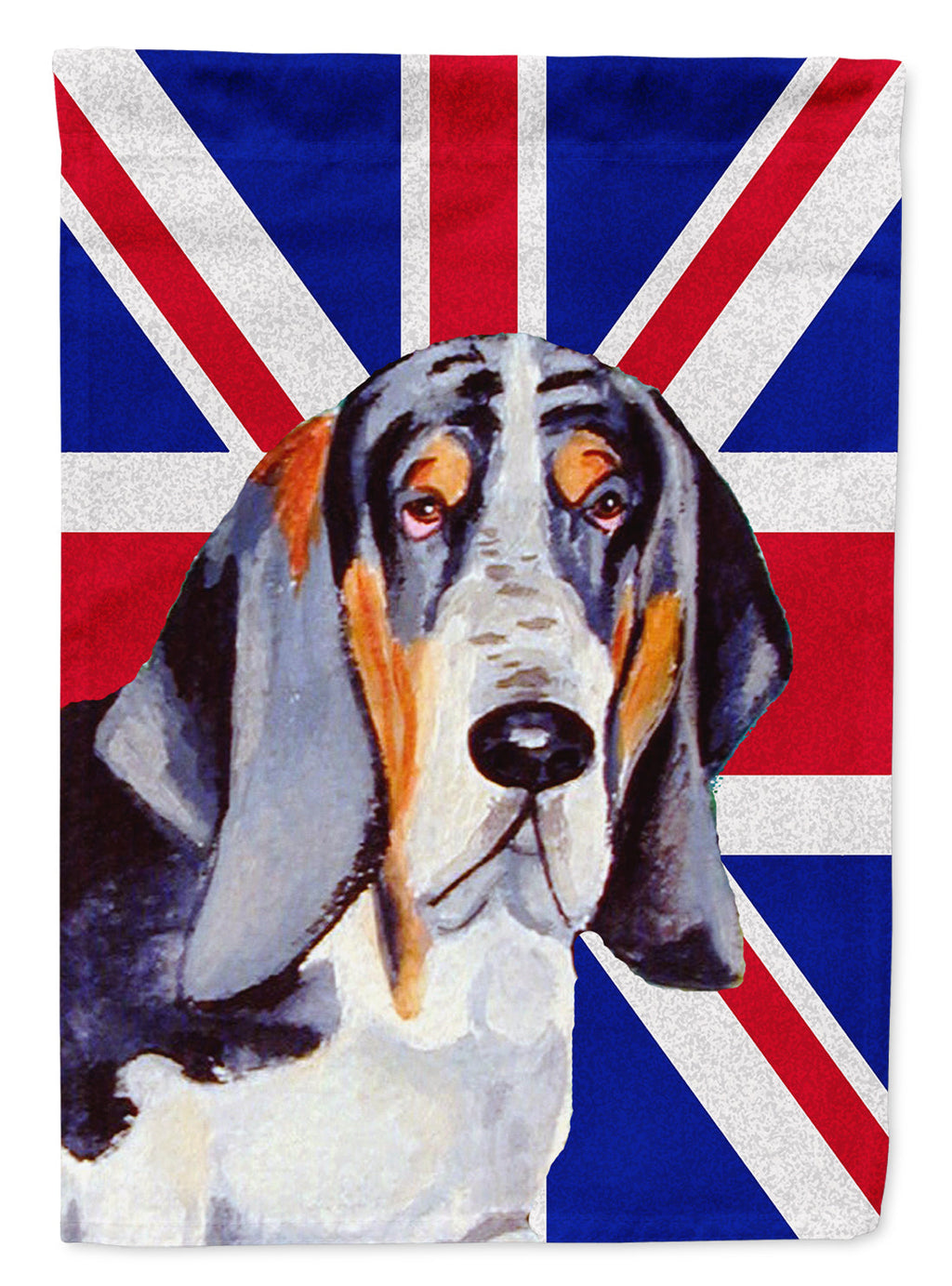 Basset Hound with English Union Jack British Flag Garden Flag Mailbox Decorative Yard Banner Outside Patio Artwork for Flower Beds, Garden Size, Multicolor