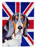 Basset Hound with English Union Jack British Flag Garden Flag Mailbox Decorative Yard Banner Outside Patio Artwork for Flower Beds, Garden Size, Multicolor