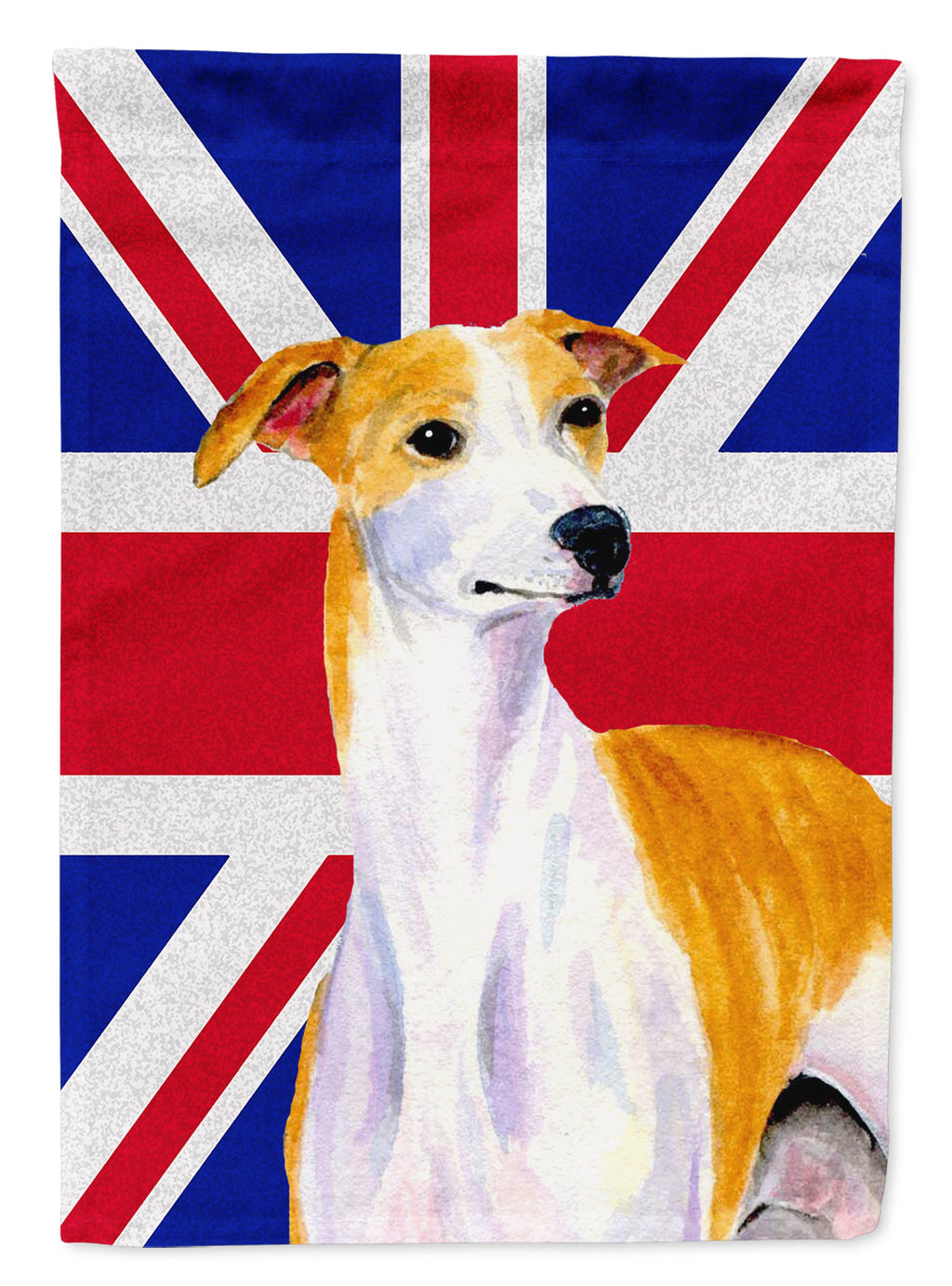 Whippet with English Union Jack British Flag Garden Flag Mailbox Decorative Yard Banner Outside Patio Artwork for Flower Beds, Garden Size, Multicolor