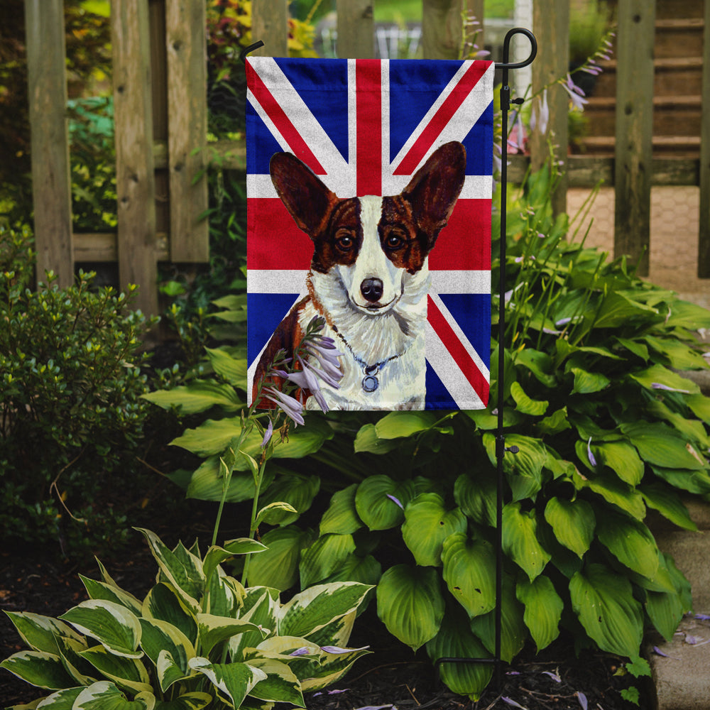 Corgi with English Union Jack British Flag Garden Flag Mailbox Decorative Yard Banner Outside Patio Artwork for Flower Beds, Garden Size, Multicolor
