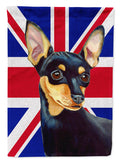 Min Pin with English Union Jack British Flag Garden Flag Mailbox Decorative Yard Banner Outside Patio Artwork for Flower Beds, Garden Size, Multicolor