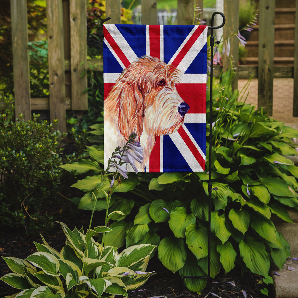 Petit Basset Griffon Vendeen PBGV with English Union Jack British Flag Garden Flag Mailbox Decorative Yard Banner Outside Patio Artwork for Flower Beds, Garden Size, Multicolor