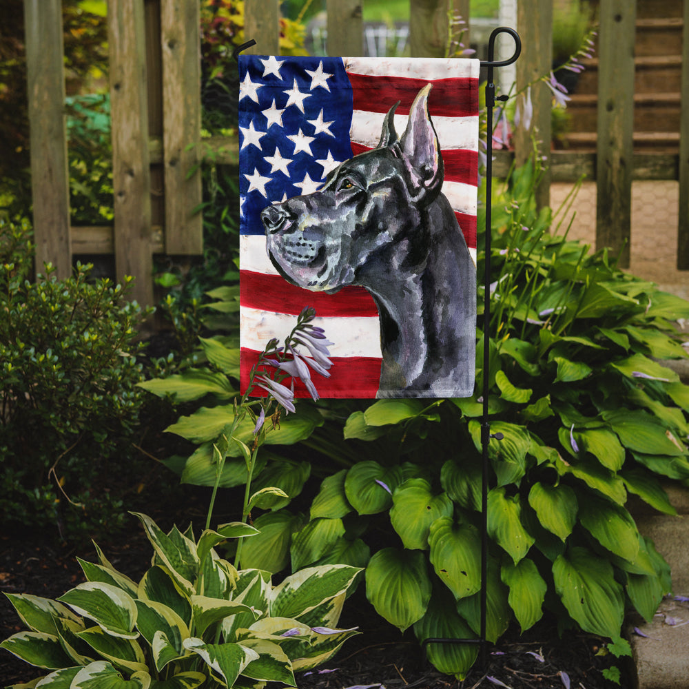 Black Great Dane USA Patriotic American Flag Garden Flag Mailbox Decorative Yard Banner Outside Patio Artwork for Flower Beds, Garden Size, Multicolor