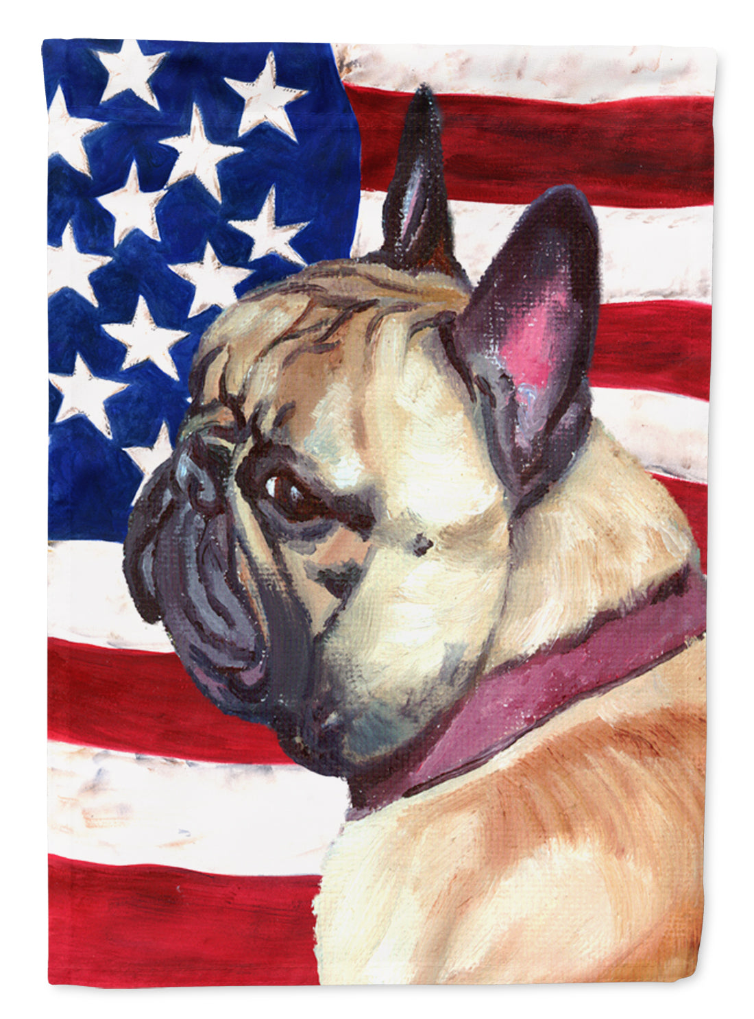 French Bulldog Frenchie USA Patriotic American Flag Garden Flag Mailbox Decorative Yard Banner Outside Patio Artwork for Flower Beds, Garden Size, Multicolor