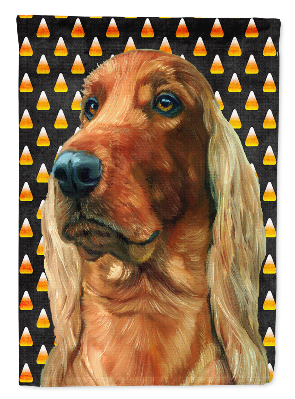 Irish Setter Candy Corn Halloween Garden Flag Mailbox Decorative Yard Banner Outside Patio Artwork for Flower Beds, Garden Size, Multicolor