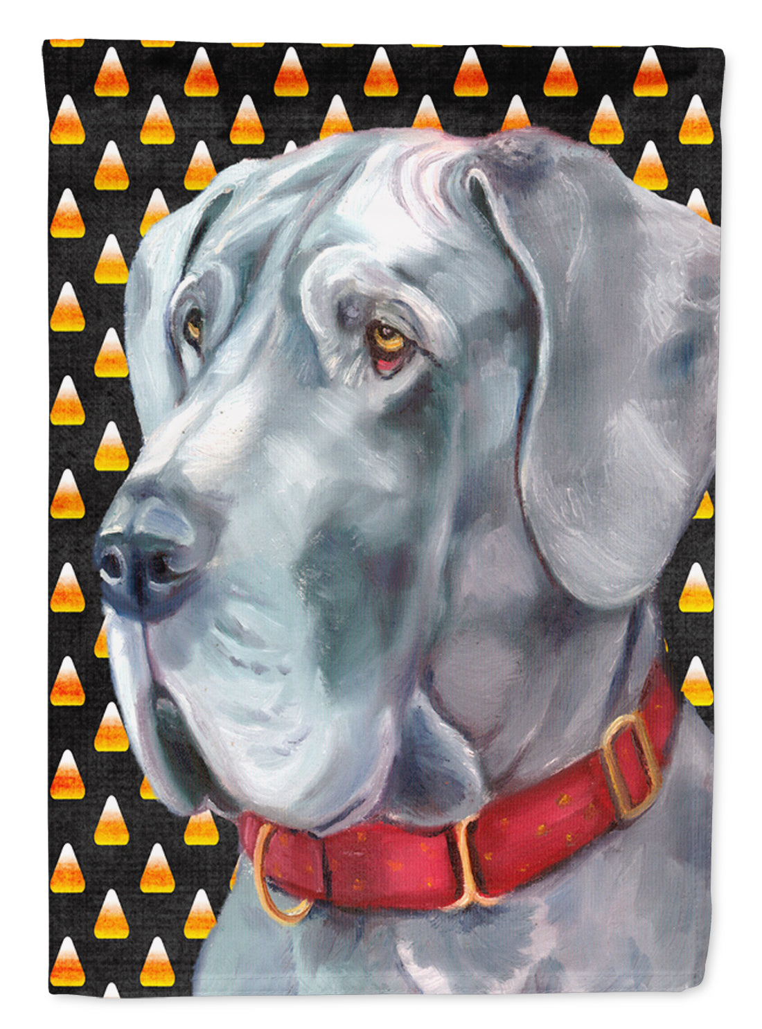 Great Dane Candy Corn Halloween Garden Flag Mailbox Decorative Yard Banner Outside Patio Artwork for Flower Beds, Garden Size, Multicolor