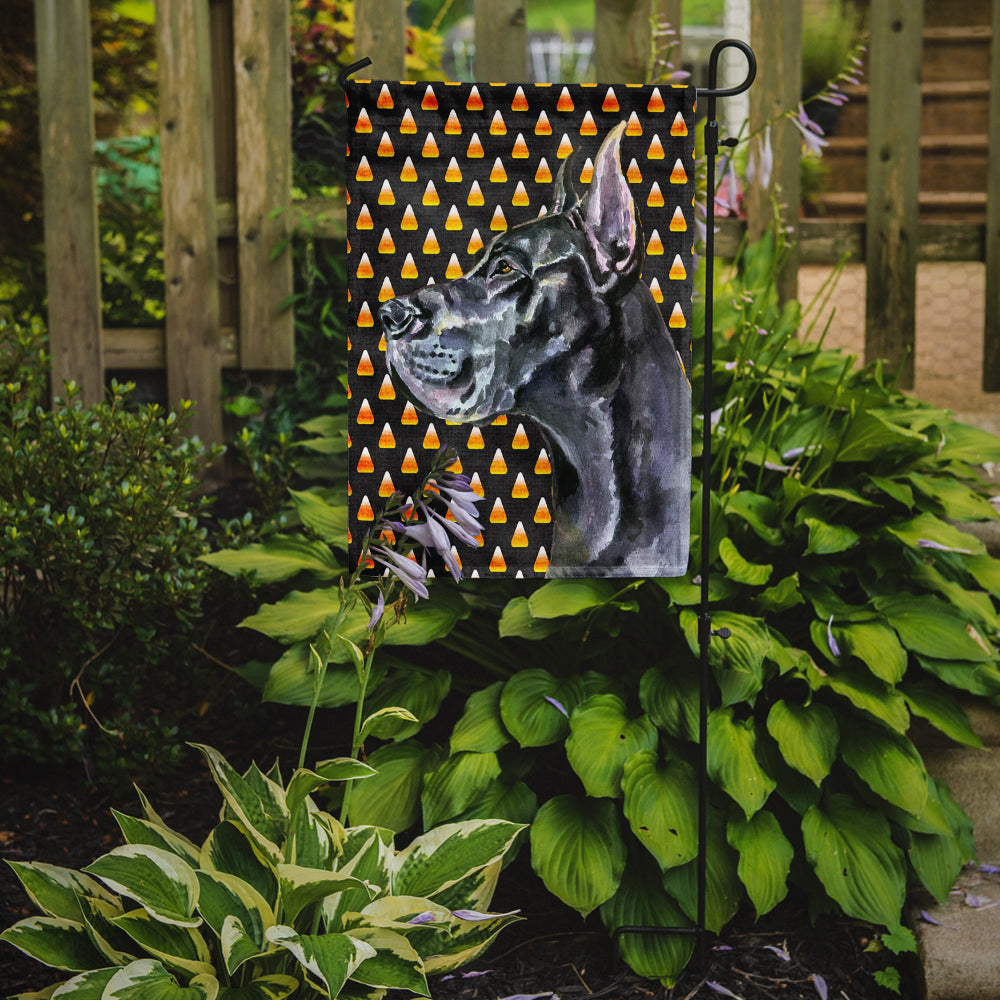 Black Great Dane Candy Corn Halloween Garden Flag Mailbox Decorative Yard Banner Outside Patio Artwork for Flower Beds, Garden Size, Multicolor