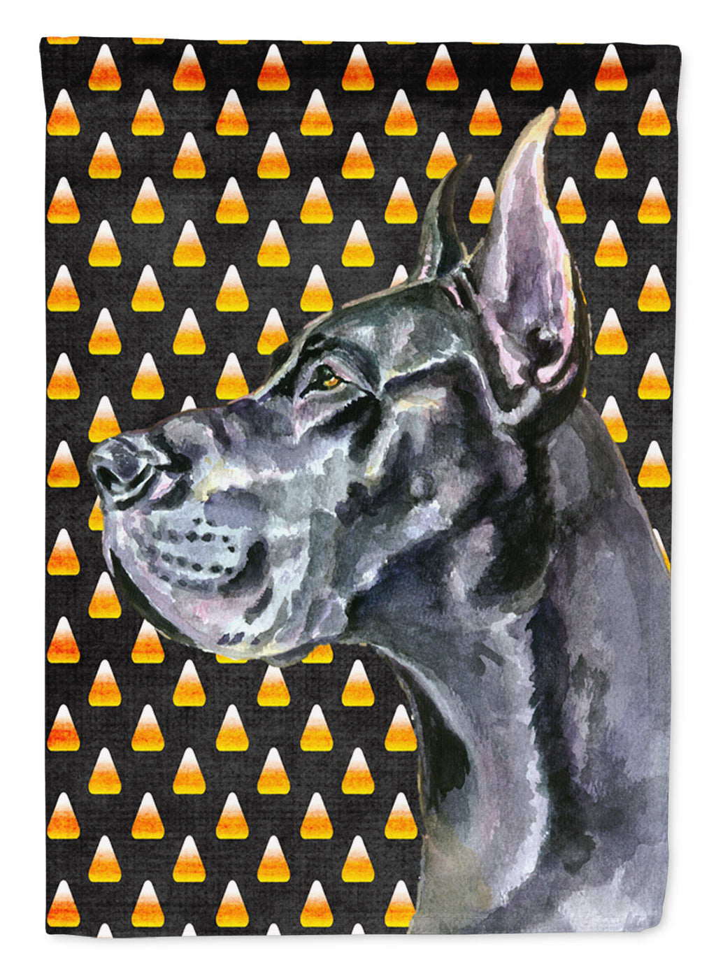 Black Great Dane Candy Corn Halloween Garden Flag Mailbox Decorative Yard Banner Outside Patio Artwork for Flower Beds, Garden Size, Multicolor