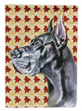 Black Great Dane Fall Leaves Garden Flag Mailbox Decorative Yard Banner Outside Patio Artwork for Flower Beds, Garden Size, Multicolor