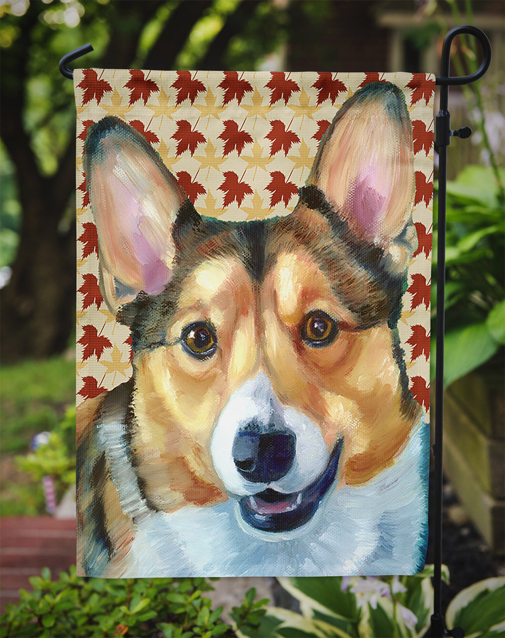 Corgi Fall Leaves Garden Flag Mailbox Decorative Yard Banner Outside Patio Artwork for Flower Beds, Garden Size, Multicolor