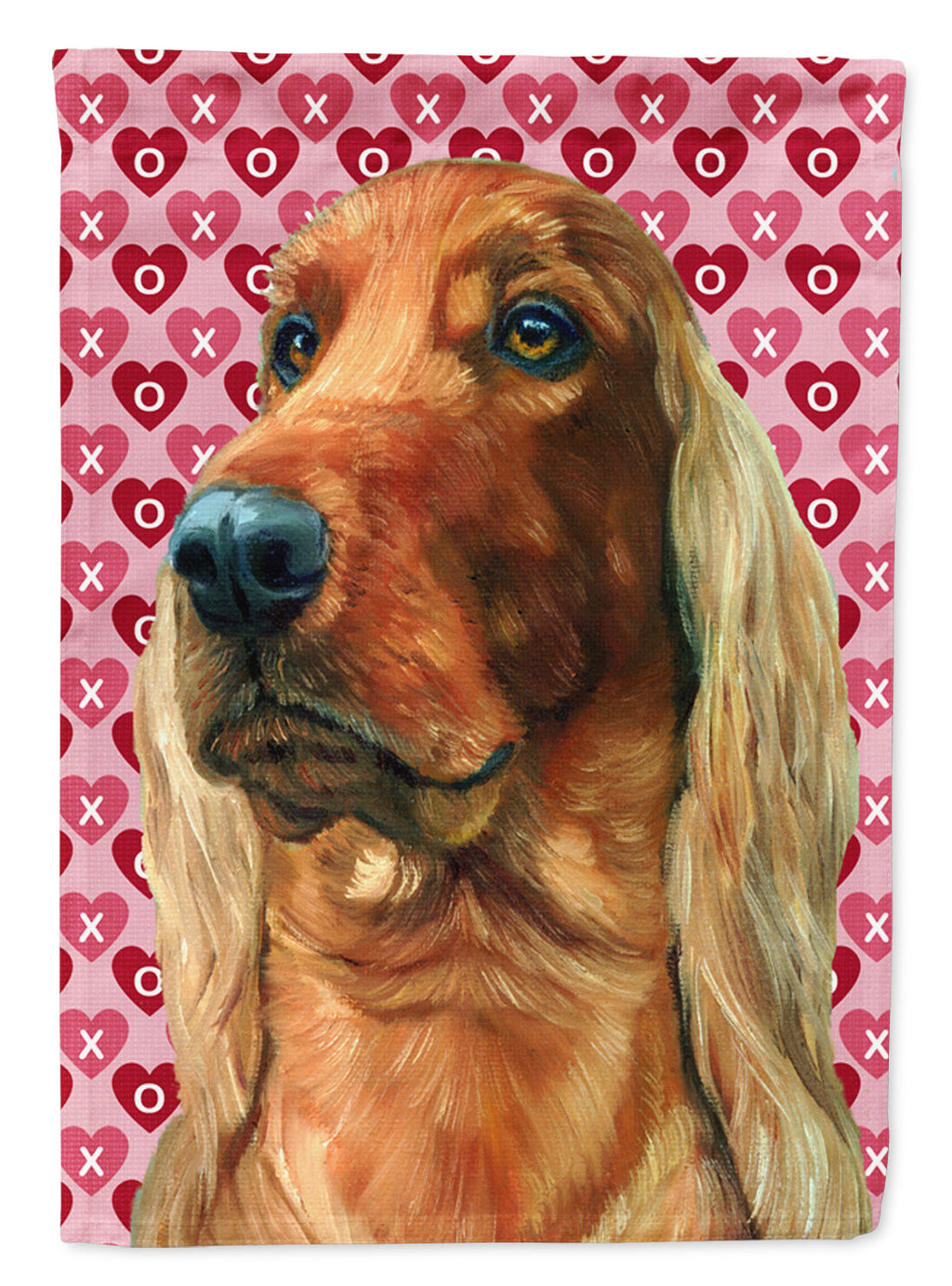 Irish Setter Hearts Love and Valentine's Day Garden Flag Mailbox Decorative Yard Banner Outside Patio Artwork for Flower Beds, Garden Size, Multicolor