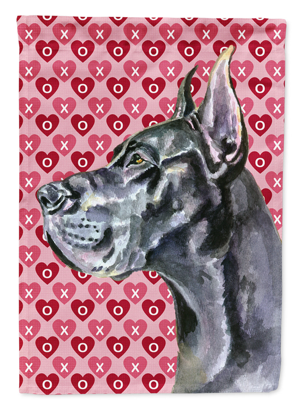 Black Great Dane Hearts Love and Valentine's Day Garden Flag Mailbox Decorative Yard Banner Outside Patio Artwork for Flower Beds, Garden Size, Multicolor