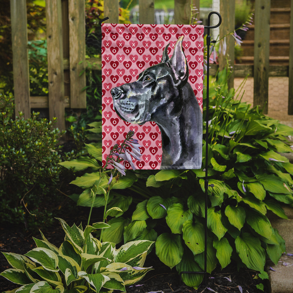 Black Great Dane Hearts Love and Valentine's Day Garden Flag Mailbox Decorative Yard Banner Outside Patio Artwork for Flower Beds, Garden Size, Multicolor