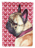 French Bulldog Frenchie Hearts Love and Valentine's Day Garden Flag Mailbox Decorative Yard Banner Outside Patio Artwork for Flower Beds, Garden Size, Multicolor