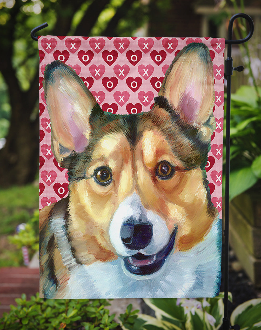 Corgi Hearts Love and Valentine's Day Garden Flag Mailbox Decorative Yard Banner Outside Patio Artwork for Flower Beds, Garden Size, Multicolor