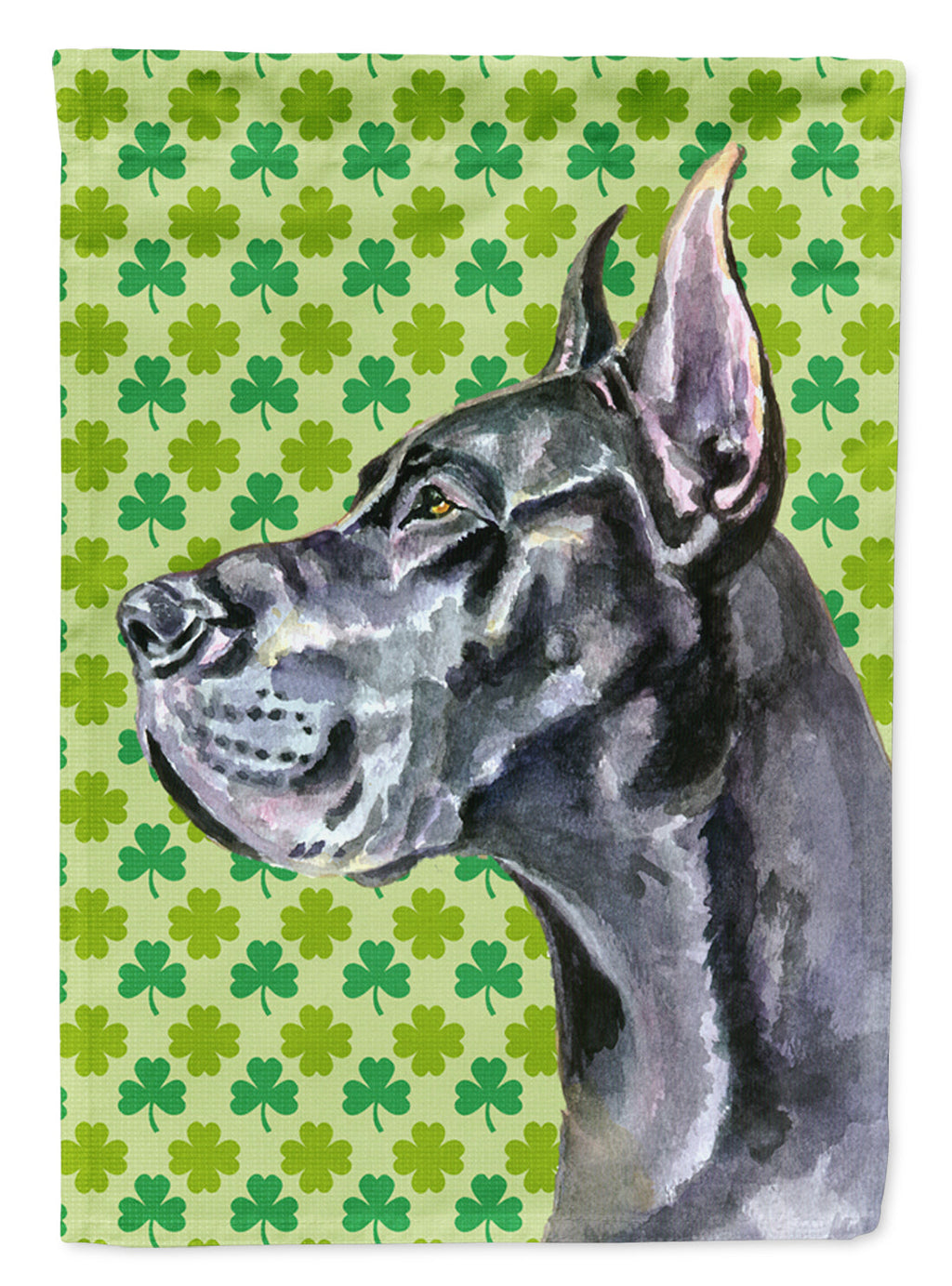 Black Great Dane St. Patrick's Day Shamrock Garden Flag Mailbox Decorative Yard Banner Outside Patio Artwork for Flower Beds, Garden Size, Multicolor