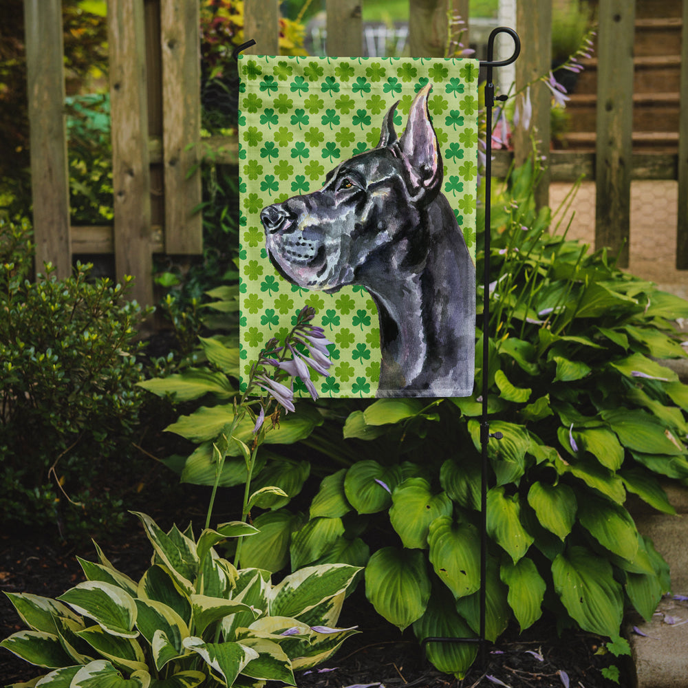 Black Great Dane St. Patrick's Day Shamrock Garden Flag Mailbox Decorative Yard Banner Outside Patio Artwork for Flower Beds, Garden Size, Multicolor