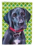 Black Great Dane Puppy St. Patrick's Day Shamrock Garden Flag Mailbox Decorative Yard Banner Outside Patio Artwork for Flower Beds, Garden Size, Multicolor
