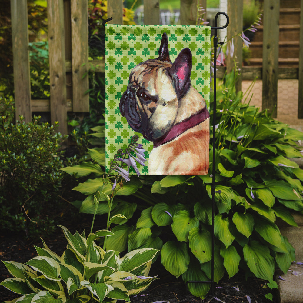 French Bulldog Frenchie St. Patrick's Day Shamrock Garden Flag Mailbox Decorative Yard Banner Outside Patio Artwork for Flower Beds, Garden Size, Multicolor
